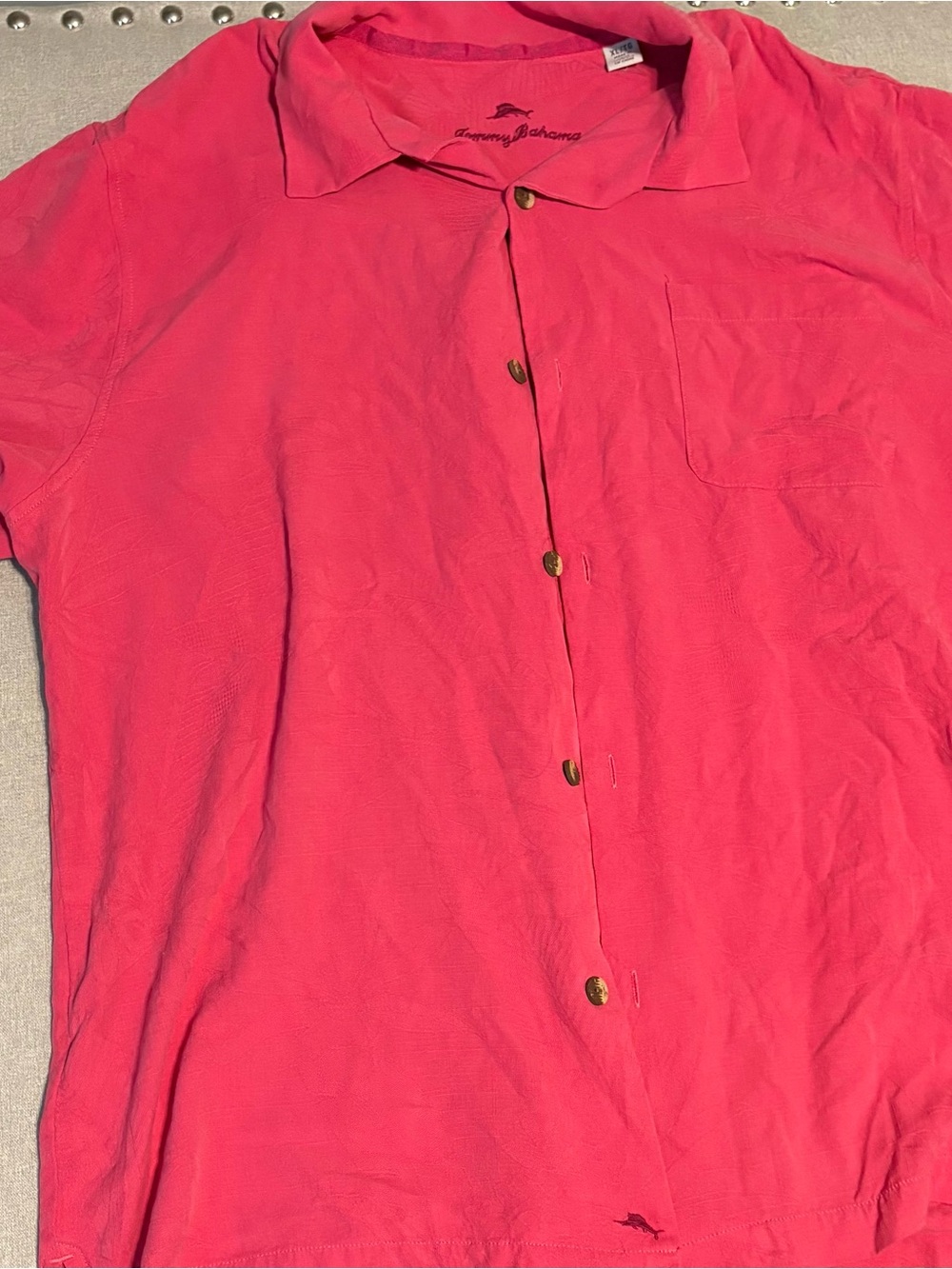 Tommy Bahama Men's Short-Sleeve Button-Down Shirt in Hot Pink